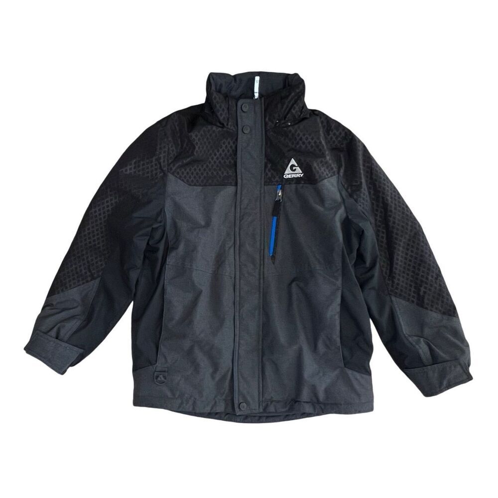 GERRY Black Zip Front Reflective All Weather‎ Winter Coat MEDIUM Water Resistant